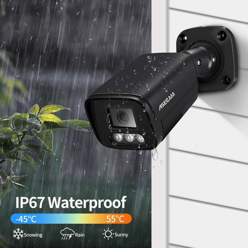 ASECAM 4K 8MP Telecamera IP Audio CCTV Registrazione Esterna POE H.265 Onvif Metallo