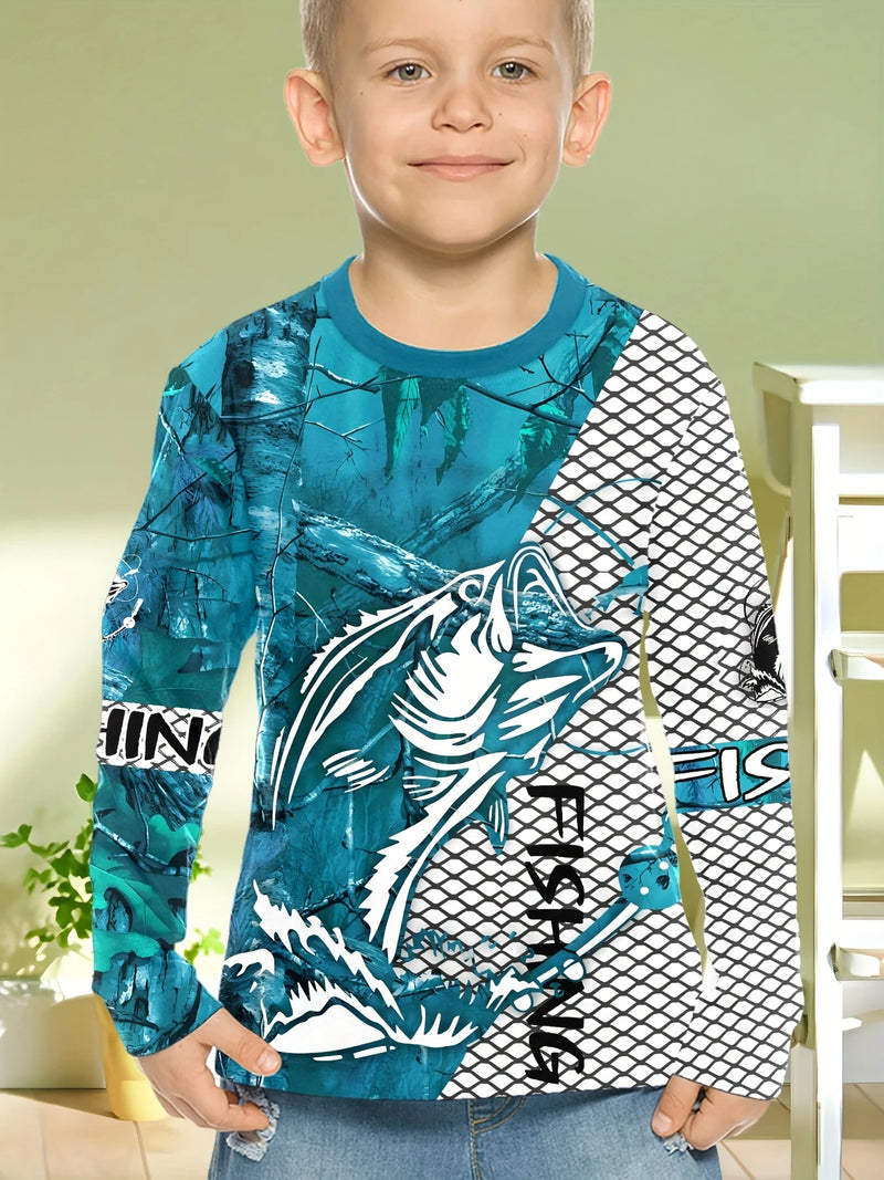 Magliette grafiche da pesca Abbigliamento per bambini Autunno Manica lunga Top - S22TX4594 100 - immagine 22