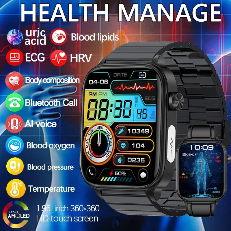 AI Diagnosi Lipidi nel sangue Acido urico Test di composizione corporea Smart Watch - immagine 19