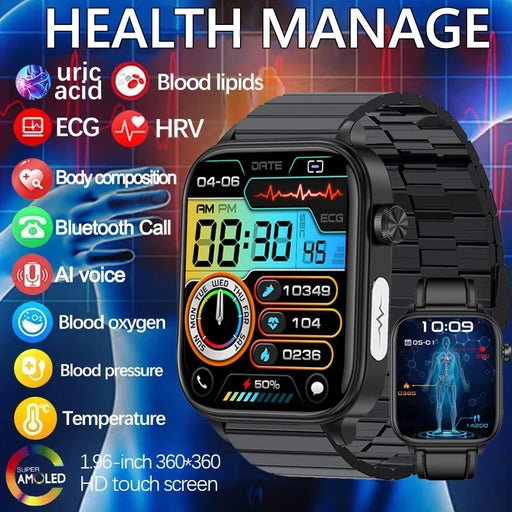 AI Diagnosi Lipidi nel sangue Acido urico Test di composizione corporea Smart Watch