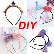 50 pezzi Fasce per capelli in raso di plastica 1 cm Donna Fascia - immagine 5