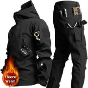 Set mimetico tattico da uomo impermeabile Soft Shell in pile tuta combattimento - immagine 10