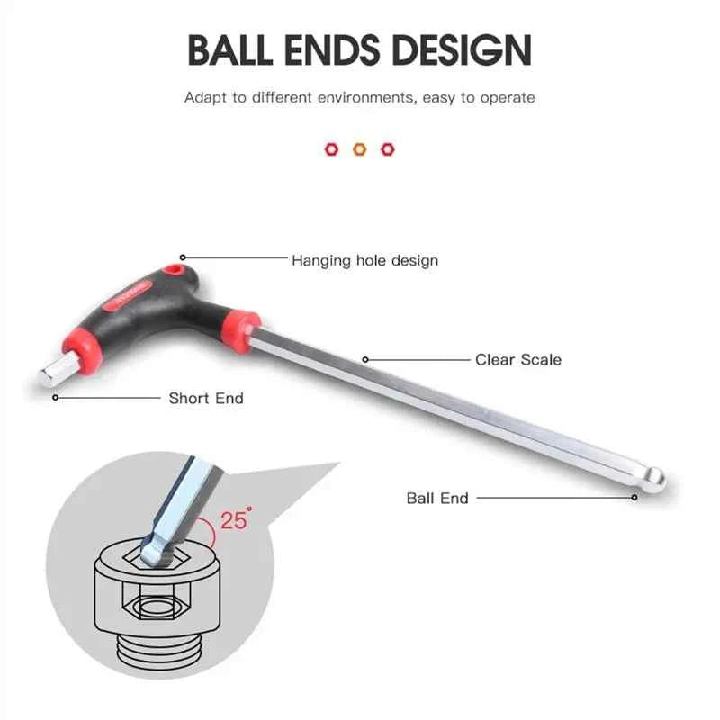 Set di strumenti per chiavi a brugola con chiave esagonale con impugnatura a T da 10 pezzi Set di chiavi torx con impugnatura a T a stella con comodo