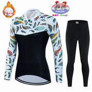 Maglia da ciclismo in pile termico invernale per bambini Set MTB Bicicletta Ragazza - immagine 14