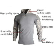 Tute tattiche verdi Uniforme da esterno Abbigliamento uomo Tuta allenamento Camicie - immagine 4