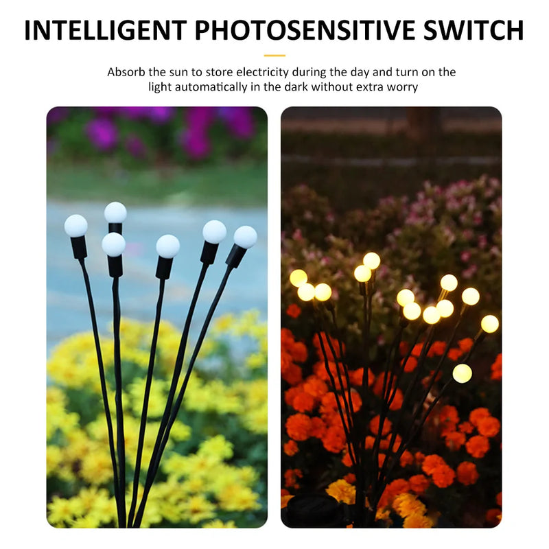 Luci da giardino a LED solari a forma di lucciola