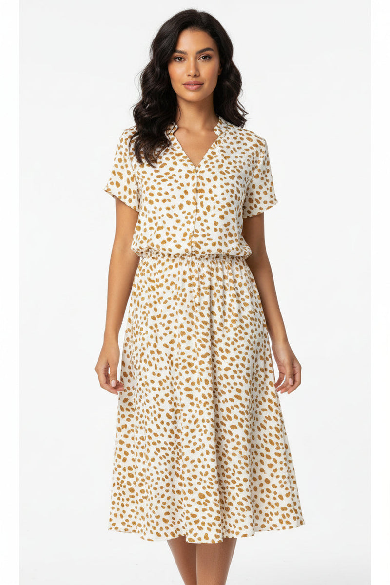 Vestito Lungo Donna a Pois con Maniche Corte | Abito Estivo Leggero