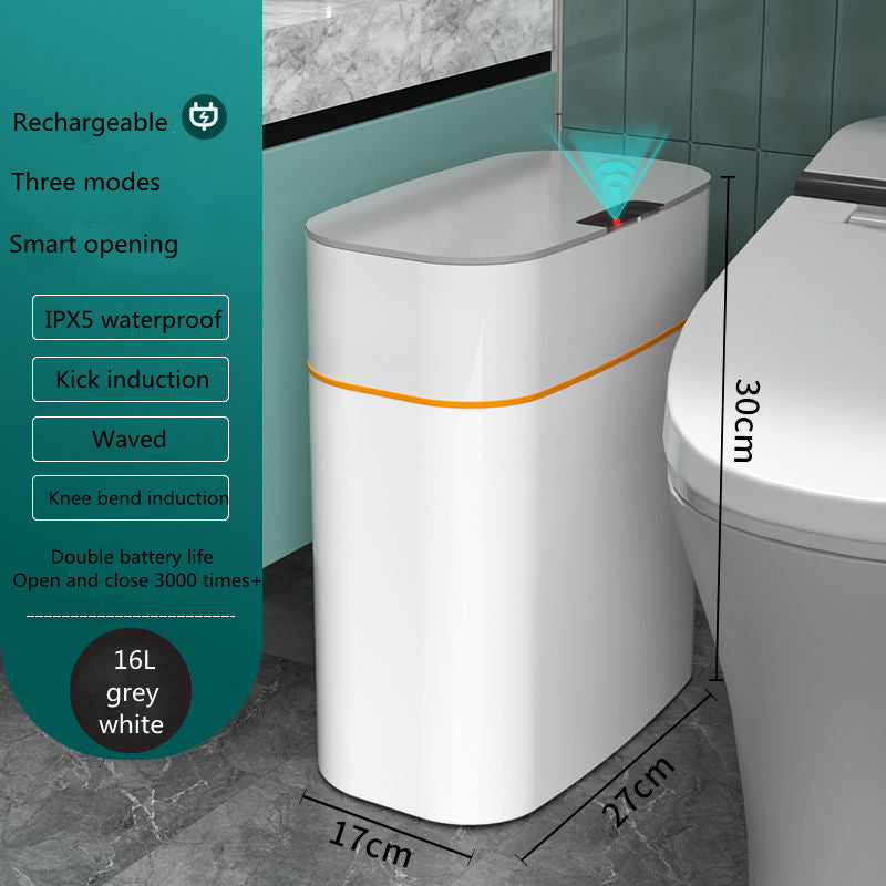 Pattumiera Smart Automatica con Sensore – Cestino Intelligente con Coperchio 13L/16L, Anti-Odori e UV per Casa e Ufficio - Campeda