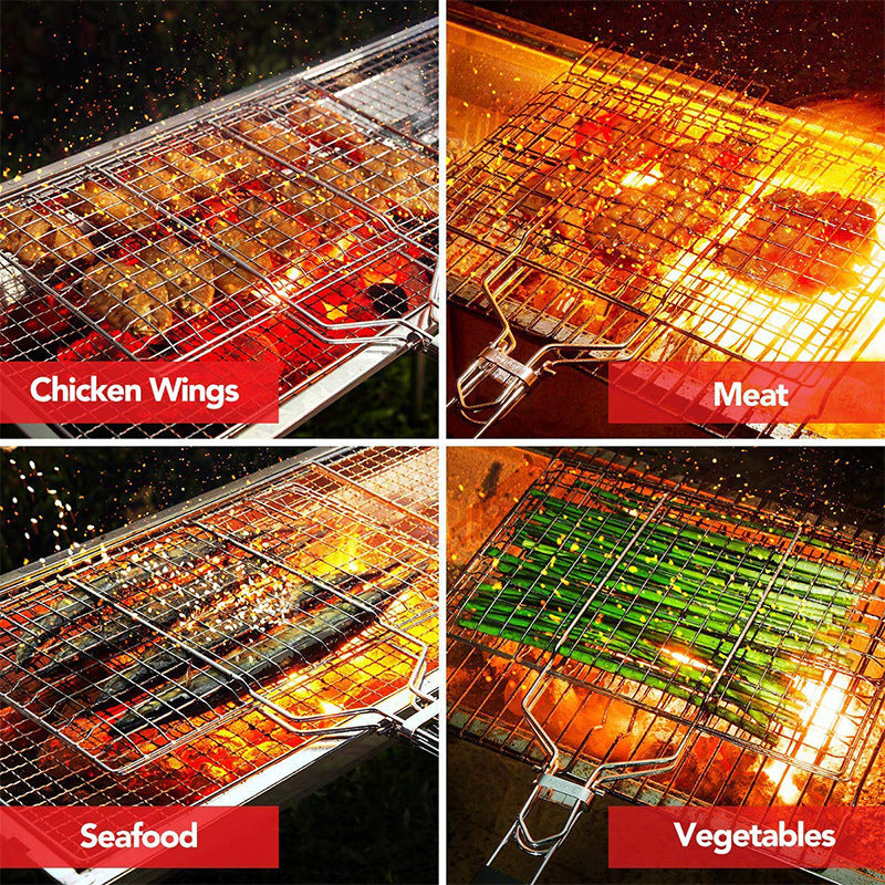 Stainless Steel Barbecue Net Grilled Fish and Chicken Net Clip