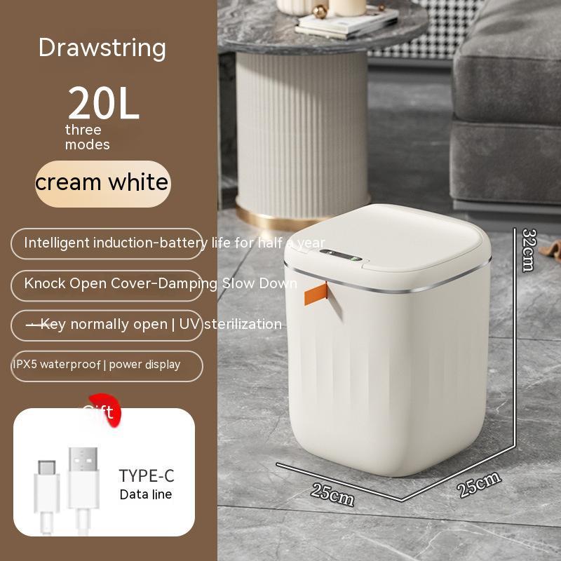 Pattumiera Smart Automatica con Sensore – Cestino Intelligente con Coperchio 13L/16L, Anti-Odori e UV per Casa e Ufficio - Campeda