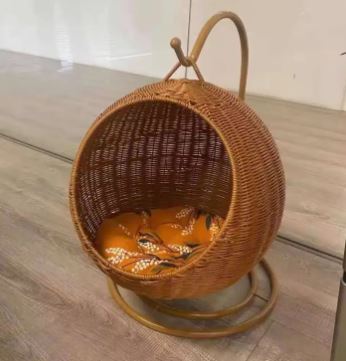 Cesto sospeso in Rattan per gatti