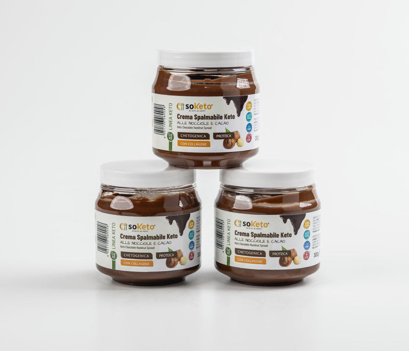 Crema spalmabile Keto alle Nocciole e Cacao solo 2% di Zuccheri - gr.250