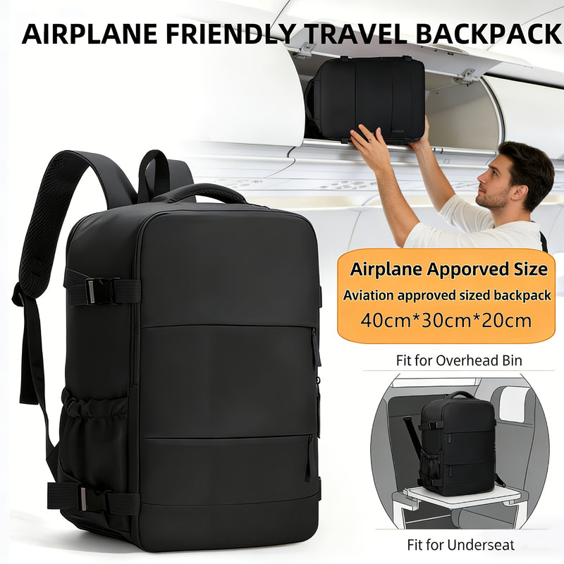 Zaino da imbarco per viaggi di lavoro, dimensioni approvate per aereo 40*30*20cm, borsa da viaggio da uomo con scomparto separato per scarpe e scomparto principale con apertura a 1