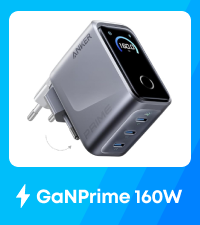 Anker Nano Caricatore iPhone da 45W con Smart Display, caricatore USB C, Ricarica Rapida, riconoscimento Intelligente, modalità Care, Design Compatto, per iPhone 17/16/15, iPad, MacBook e Apple Watch