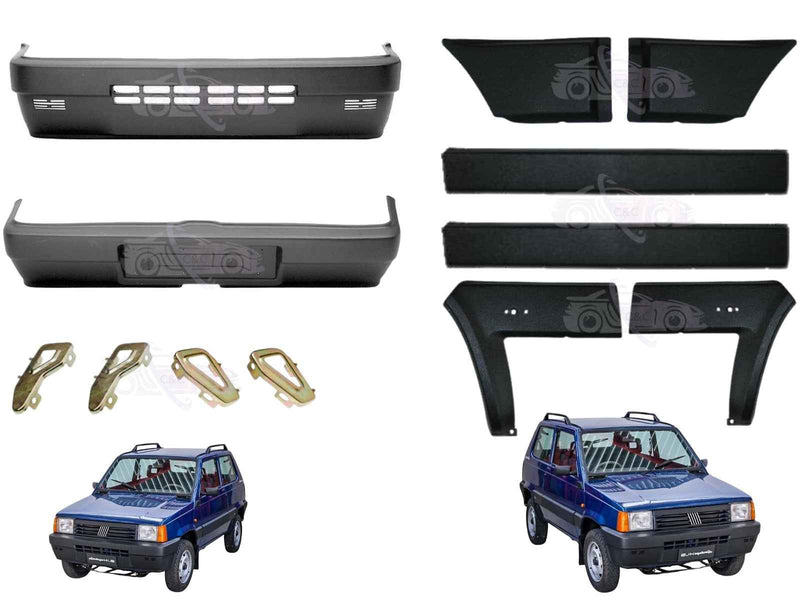 KIT PARAURTI ANT+POST+KIT MODANATURE COMPLETO DI STAFFE PER FIAT PANDA 1986