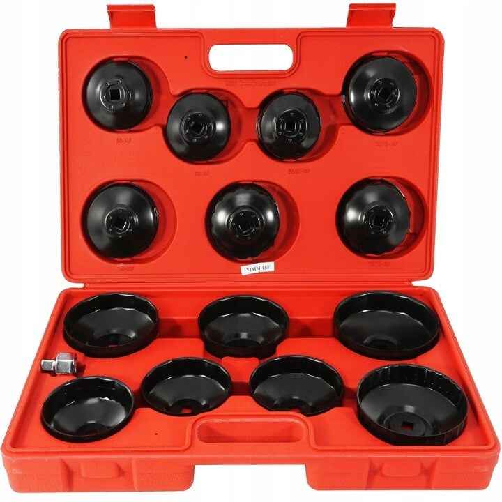 Set Chiave a Tazza Per Filtro Olio Professionale Per Officina 15 Pezzi