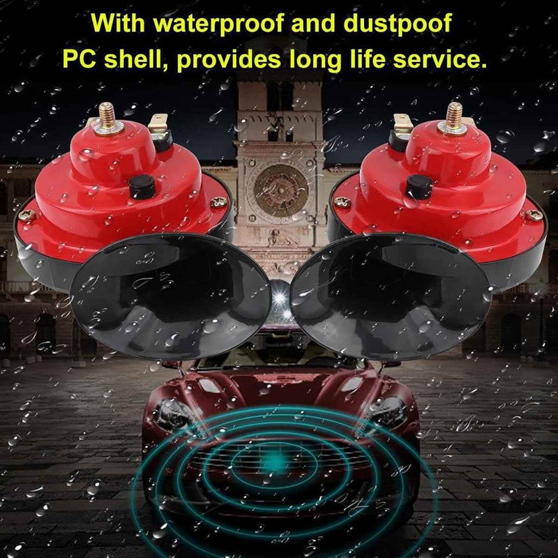 CLACSON TROMBE AUTO 12V 110DB CHI OCCIO ROSSE IMPERMEABILI UNIVERSALI 78MM
