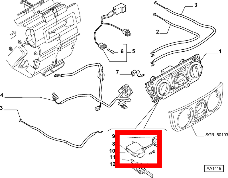 COMMUTATORE MANOPOLA ARIA CONDIZIONATA ORIGINALE FIAT PUNTO 188 DOBLO 46722666