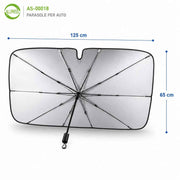 PARASOLE OMBRELLO VETRO ANTERIORE AUTO PARABREZZA PIEGHEVOLE 125X65CM AS