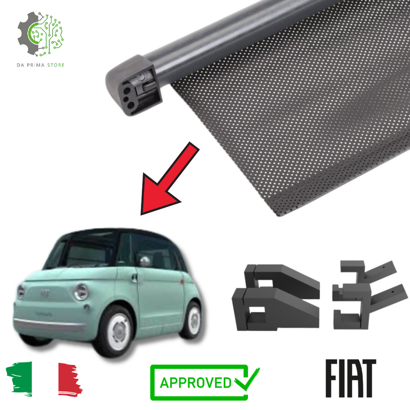 Kit Tenda Parasole Scorrevole Per Fiat topolino AMI Tenda Inclusa -Nera Raggi UV