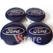 4 Tappi Coprimozzo per Cerchi in Lega Compatibili Con Ford 54 mm Blu