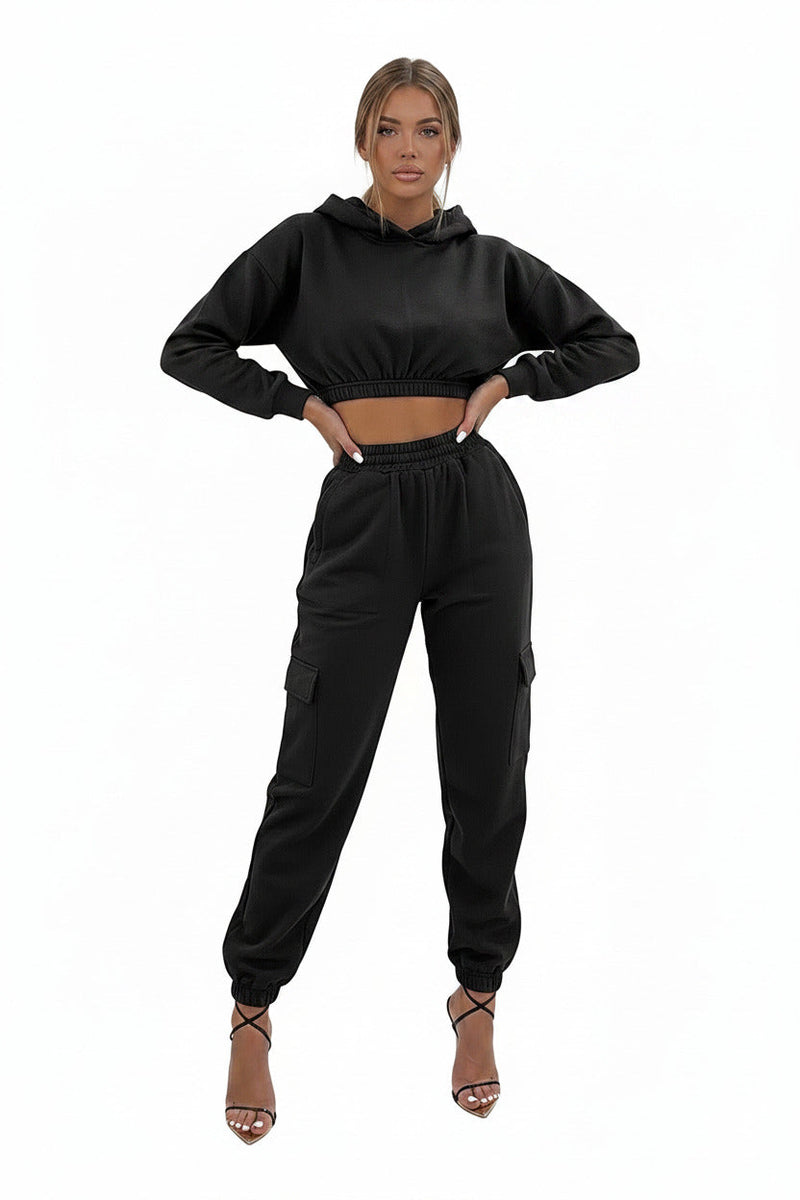 Tuta Donna 2 Pezzi Sportiva Streetwear – Felpa e Pantaloni Outfit Casual