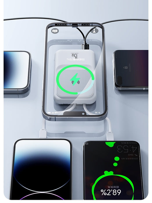 Magnetic Wireless Charger Power Bank with Cable Super Fast Charge Mobile Power 10000 MA