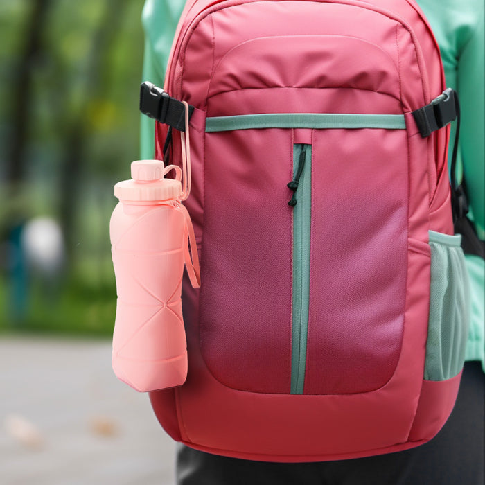 600Ml Folding Silicone Water Bottle Sports Water Bottle Outdoor Travel Portable Water Cup Running Riding Camping Hiking Kettle
