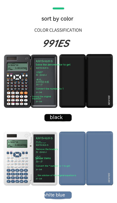 2 in 1 Foldable Scientific Calculators Handwriting Tablet Learning Function Calculator Foldable Desk Scientific Calculators