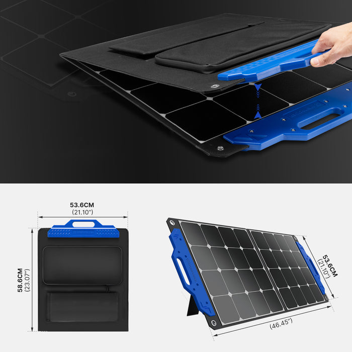 [US Direct] ATEM POWER AP-SPSP-UFA 100W Portable Solar Panel Monocrystalline Solar Cells Foldable Suitcase Solar Charger Compatible with Generators Power Station for RV Outdoor Camping