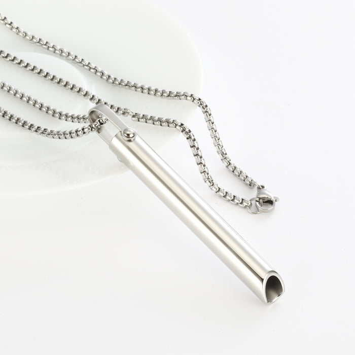 Adjustable Breathing Necklace and Breathing Ring Relieve Pressure Ornament Stainless Steel Decompression Jewelry