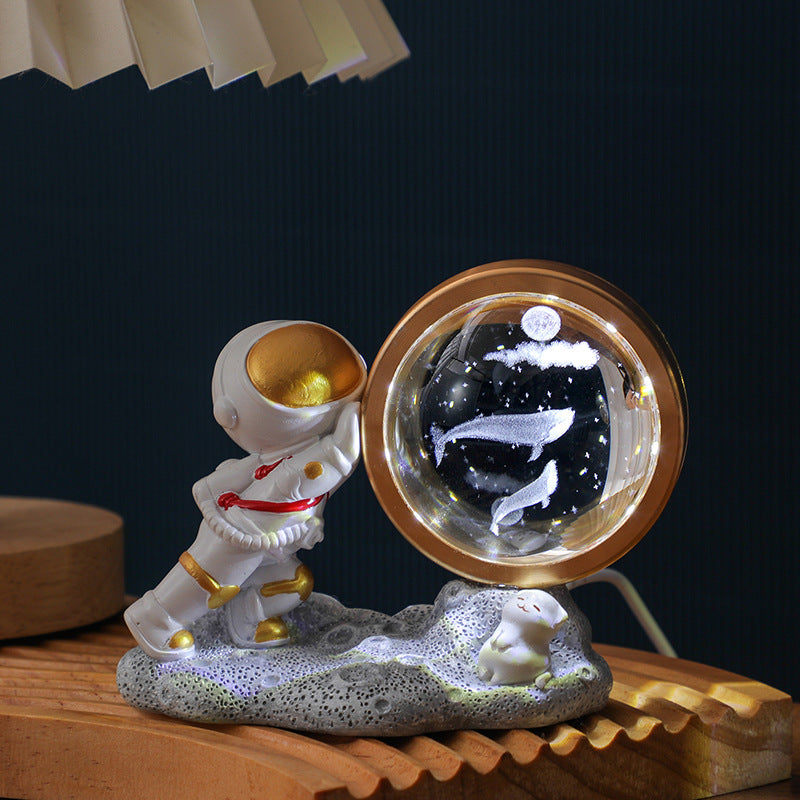 Astronaut Small Night Lamp 3D Inner Carving