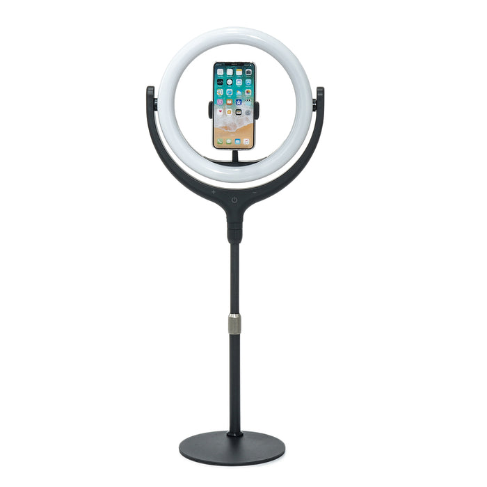 12" Dimmable Desktop Selfie LED Ring Light Stand Phone Holder Makeup Live Vedio