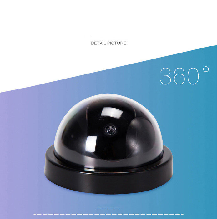Black Plastic Smart Indoor Outdoor Dummy Home Dome Fake CCTV Security Camera with Flashing Red LED Light