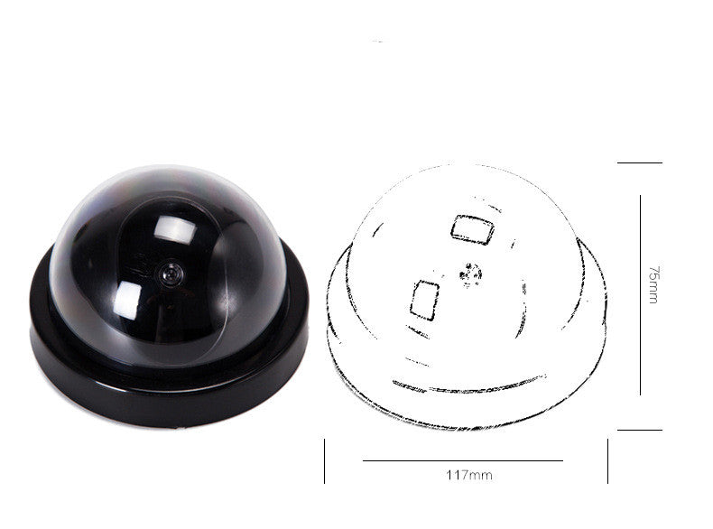 Black Plastic Smart Indoor Outdoor Dummy Home Dome Fake CCTV Security Camera with Flashing Red LED Light