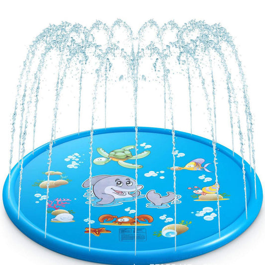 100CM Outdoor Inflatable Water Splash Play Pool Playing Sprinkler Mat Yard Family Funny Kids Toys