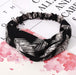 Women Retro Style Hairband Floral Print Headband Cross