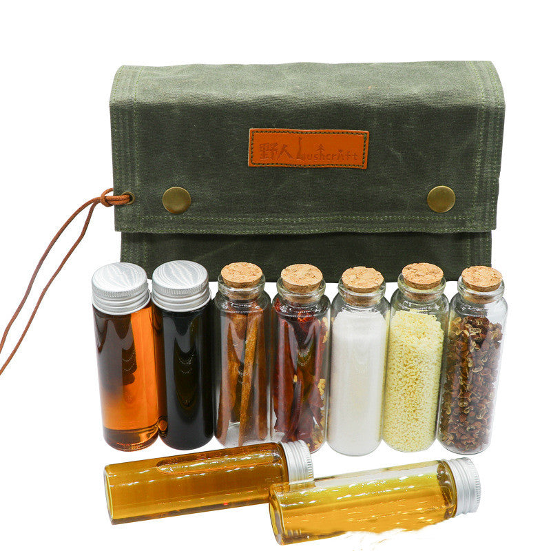 Outdoor Camping Glass Seasoning Bottle Portable Set