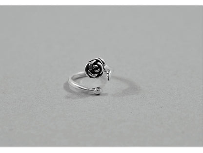 S925 Sterling Silver Rose Vintage Ring