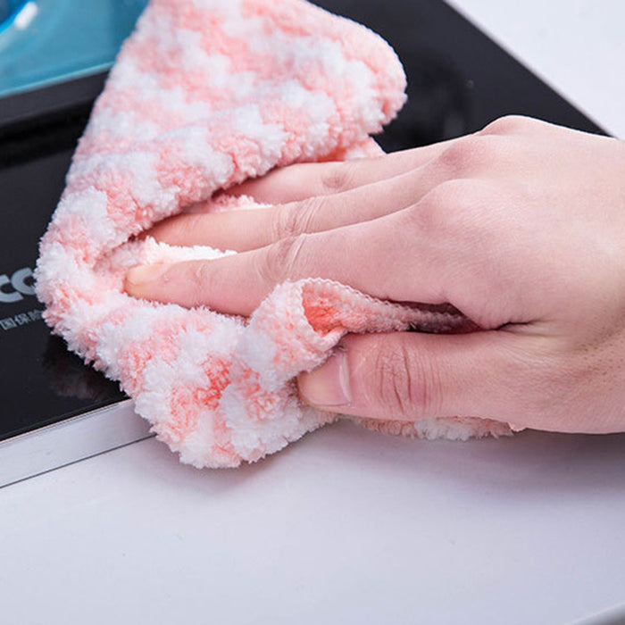 Kitchen Cleaning Rag Coral Fleece Dish Washing Cloth Super Absorbent Scouring Pad Dry and Wet Kitchen Cleaning Towels Lazy Cleaning Supplies