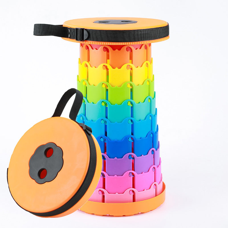 Children'S Rainbow Folding Stool Portable Retractable Chair