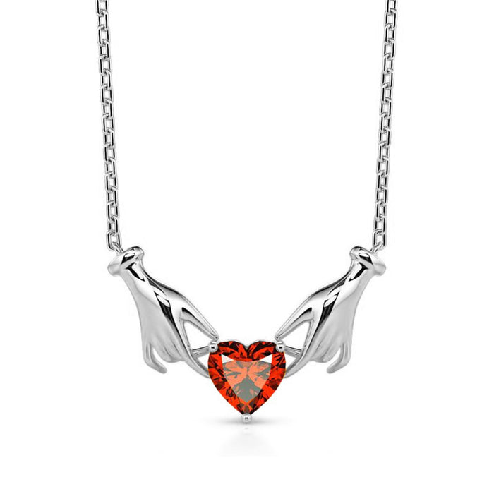 Fashion Red Gemstone Ladies Necklace Pendant