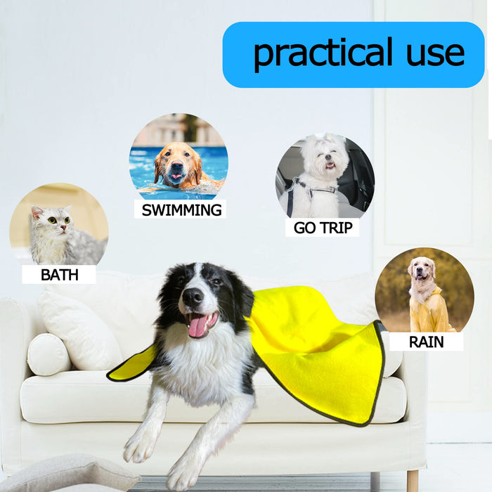 Dog Towels for Drying Dogs Drying Towel Dog Bath Towel, Quick-Drying Pet Dog and Cat Towels Soft Fiber Towels Robe Super Absorbent Quick Drying Soft Microfiber Pet Towel for Dogs, Cats Yellow