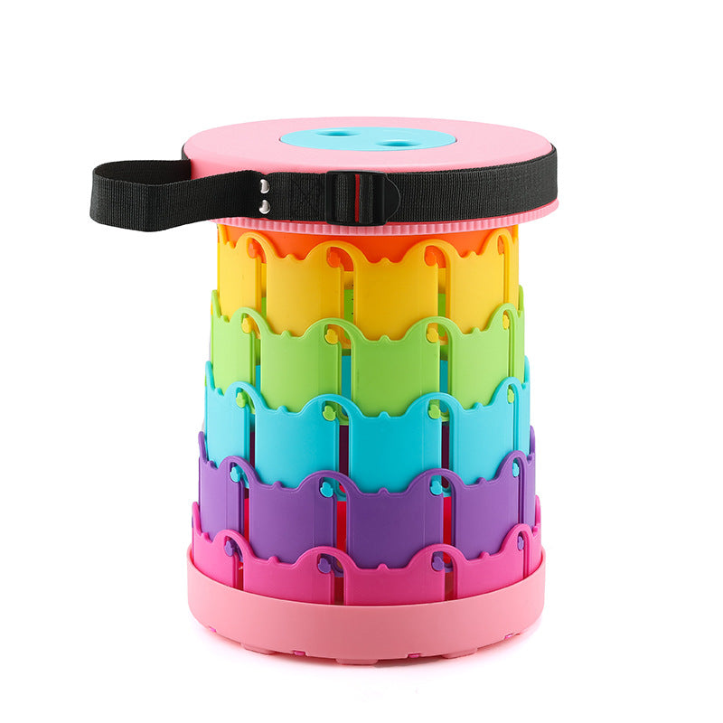 Children'S Rainbow Folding Stool Portable Retractable Chair