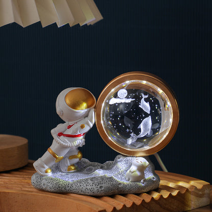 Astronaut Small Night Lamp 3D Inner Carving