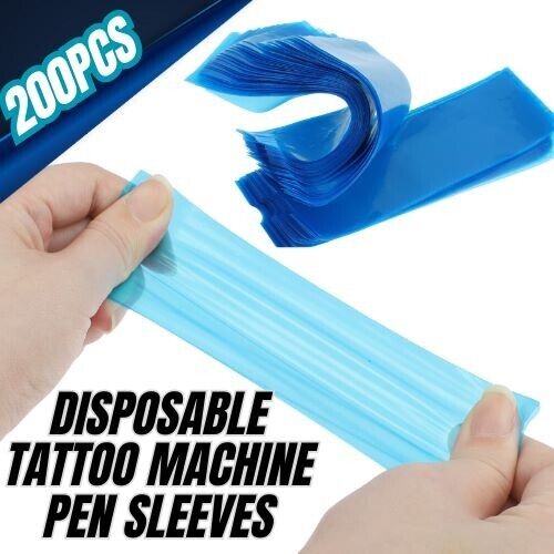 Tattoo Pen Covers 200PCS Machine Pen Sleeves Plastic Bag Covers for Machine Pen