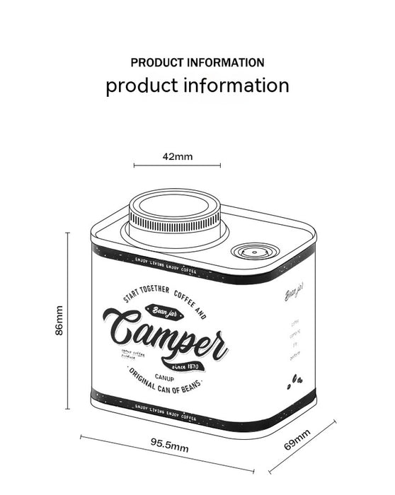 Coffee Bean Sealed Cans Outdoor Camping Tinplate Box Food Grade Packaging Storage Fresh-Keeping Breathing Iron Cans