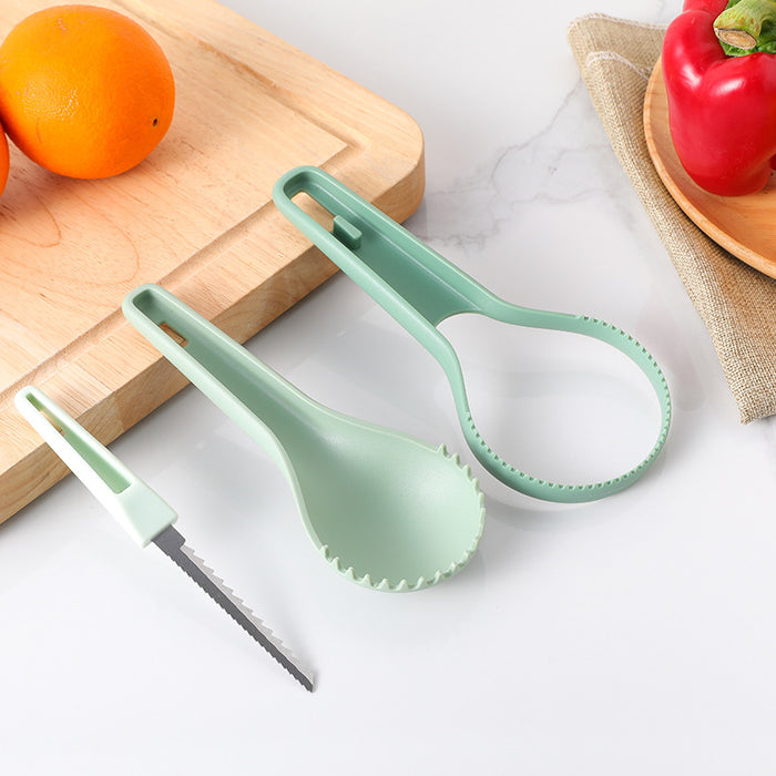Fruit Digger Foldable Three-Piece Melon and Fruit Separator Pumpkin Carver to Take the Meat Platter Tool Fruit Digger