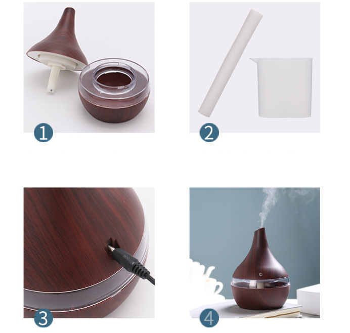 Wood Grain Tip Humidifier Air Purifier