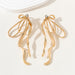 Irregular Large Bow Earrings for Women Tassel Streamer